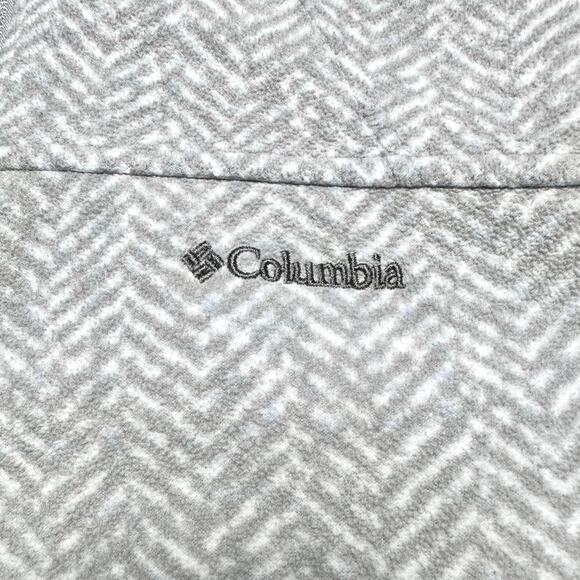 Columbia | Women | Gray Herringbone Fleece Lightweight Zip Up Jacket | Large - Picture 10 of 10